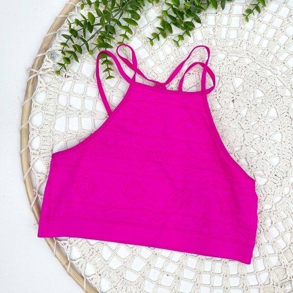 Victoria's Secret Other - Victoria’s Secret Bralette Strappy Halter Pink Sz Medium